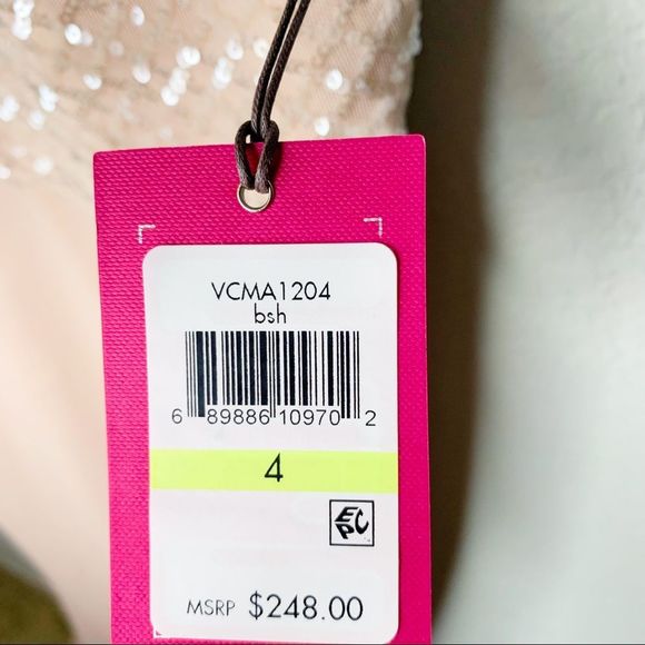 Vince Camuto Womens Pink Spaghetti Strap Full-Length Fit + Flare Evening gown - Picture 10 of 11